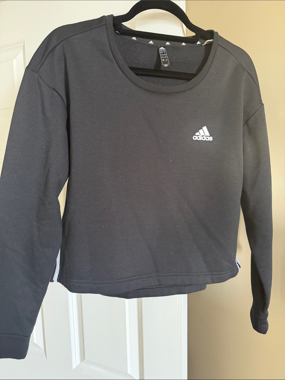 adidas Black Long-Sleeve Crew Sweatshirt